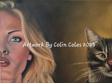 Original Fine Art Oil Painting On Canvas "The Cat Owner" 40cm x 30cm  