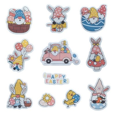 1 Set Easter Bunny Easter Egg Faceless for Doll Reflective Magnet Car Decoration