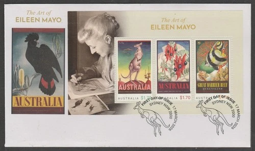 AUSTRALIA 2026 The ART of EILEEN MAYO Minisheet V F Used on FDC - in Stock Now