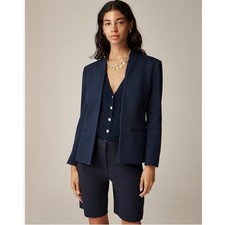 J. Crew Going Out Stretch Navy Tailored Career Blazer Jacket Size 8