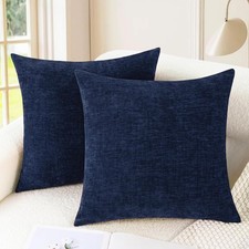 Throw Pillow Covers Decorative 18 X 18 Inches Pack of 2 Cozy Chenille Cushion