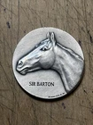 SIR BARTON 1.15  OZ  TRIPLE CROWN WINNER MEDALLIC MACO RARE SILVER COIN MEDAL