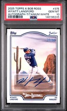 2025 Topps x Bob Ross Joy of Baseball Wyatt Langford Titanium /35 Auto PSA 10