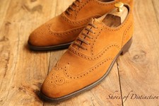Edward Green Tan Brown Suede Oxford Brogue Shoes Mens UK 9.5 US 10 EU 43.5...