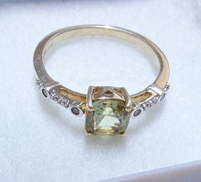 Size P / Q Natural Csarite® 9K Gold Ring UK hallmark - subtle colour change