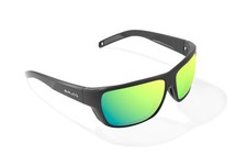 BAJIO Rigolets Green Mirror Lens - Black Matte Frame Sunglasses