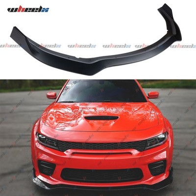 V1 Style Matt Blk Front Bumper Lip Splitter For 20-23 Dodge Charger SRT Widebody