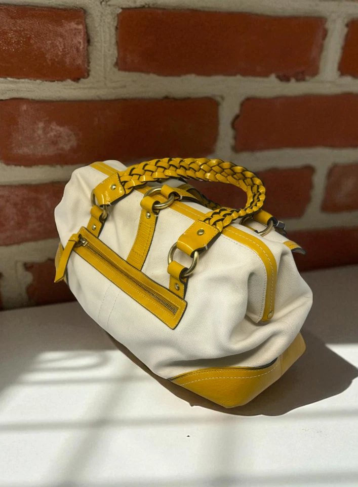 Coach Vintage Legacy Daphne Doctors Satchel Braid Frame Amber Yellow Limited Ed. - Image 4 of 4