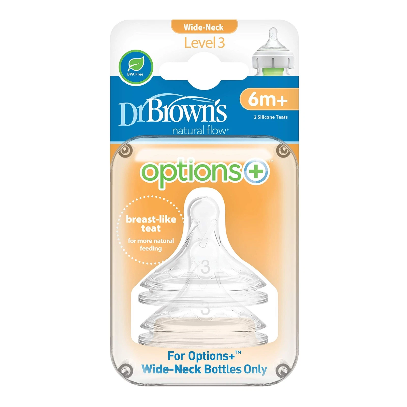 Dr Brown's Level 3 Wide Neck Nipple Pack Of 2 Bpa Free Silicone For 9 Months+
Opens in a new window 