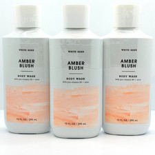 3-Pack Bath  Body Works AMBER BLUSH Body Wash Shower Gel 10 fl.oz