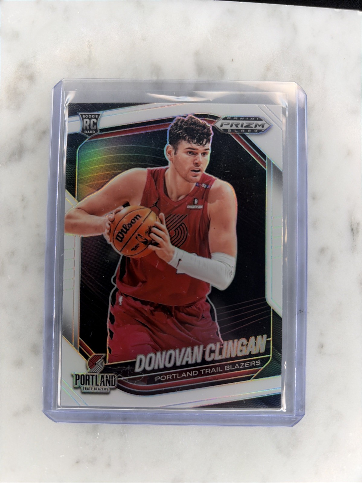 2024-25 Panini Prizm Black - Donovan Clingan #131 White Prizm /175 (RC)