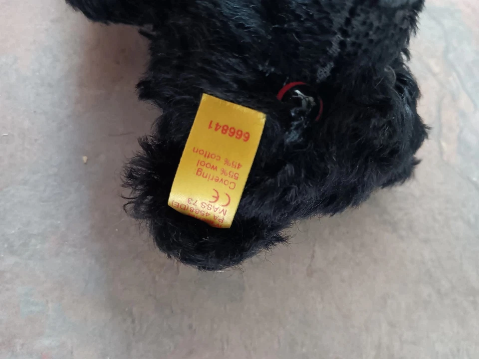 Oso de luto mohair negro STEIFF 8 pulgadas Alemania Foto 4 de 4