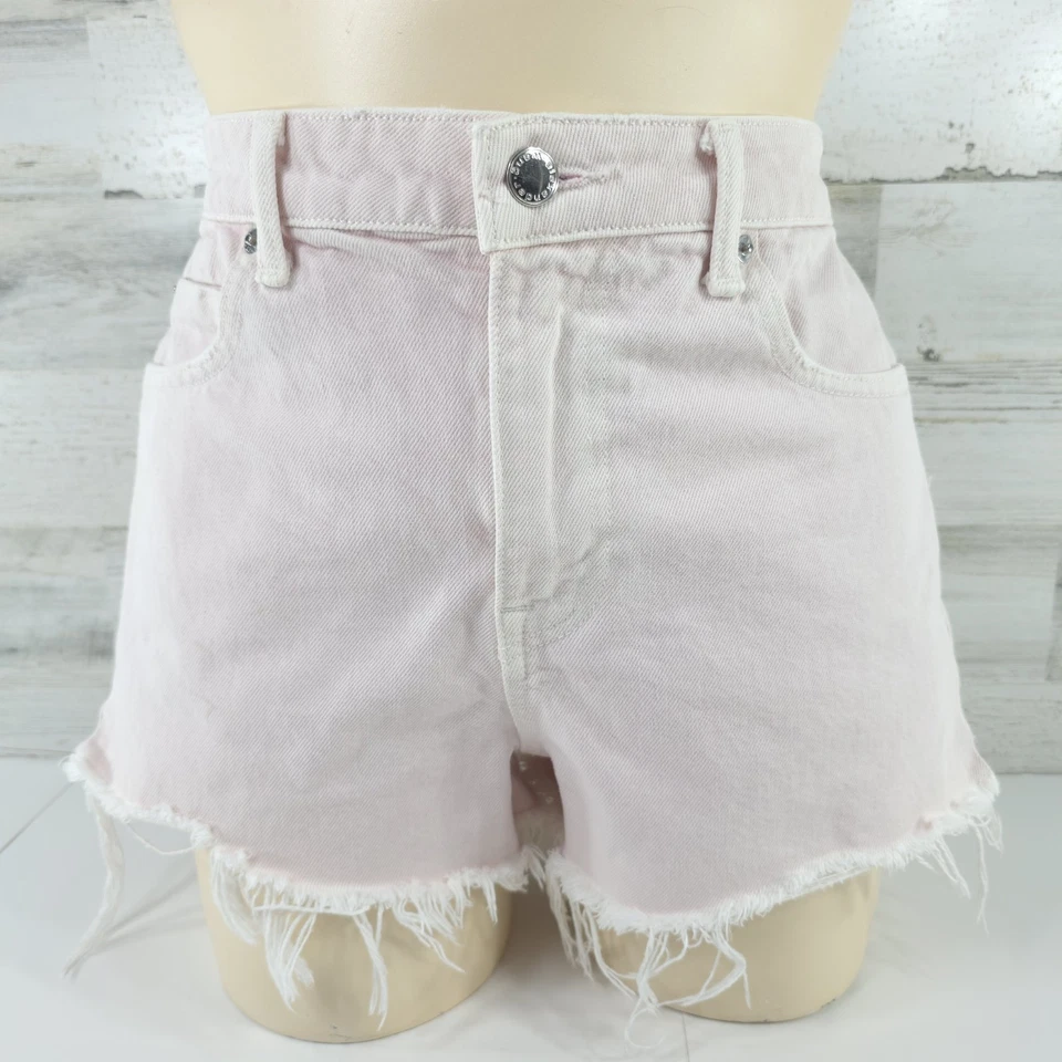 ALEXANDER WANG PANTALONES CORTOS DE TIRO ALTO CORTE MUJER TALLA 27 ROSA CLARO❗️MANCHAS Foto 2 de 4