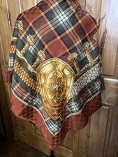 Vintage Italy Scarf Large Square Brown Gold 48  NEW