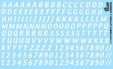 Gofer Racing 1/24 1/25 White Letters and Numbers Waterslide Decals 11075