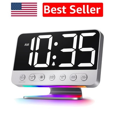 Multi-Functional Alarm Clock - 5 Sounds, USB Charging & Ambiance Night Light