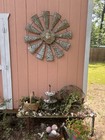 Vintage Large Metal Windmill Wall Art Sun Goddess Face Sculpture Garden Decor — photo 6
