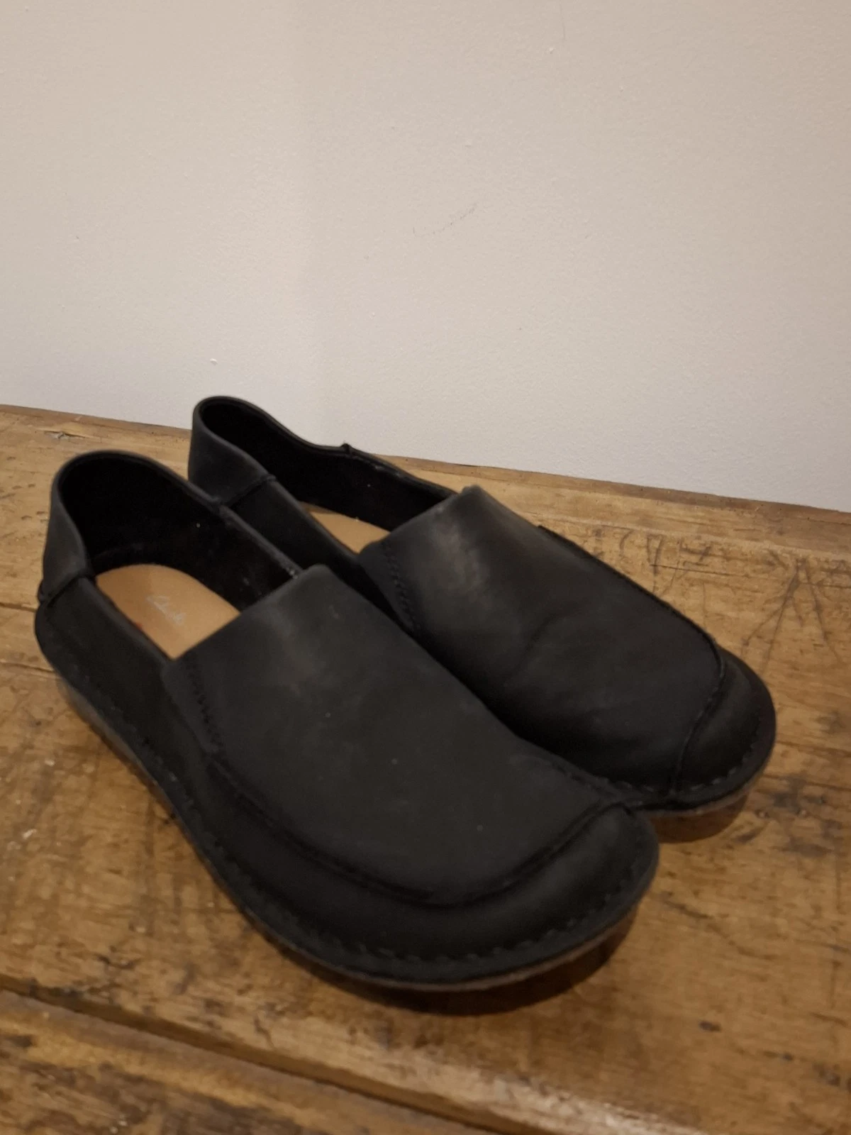 Mocassini Clarks Funny Go donna tacco medio neri taglia 5 D