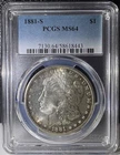 1881-S $1 Morgan Dollar PCGS MS64 Reverse Toned (443)