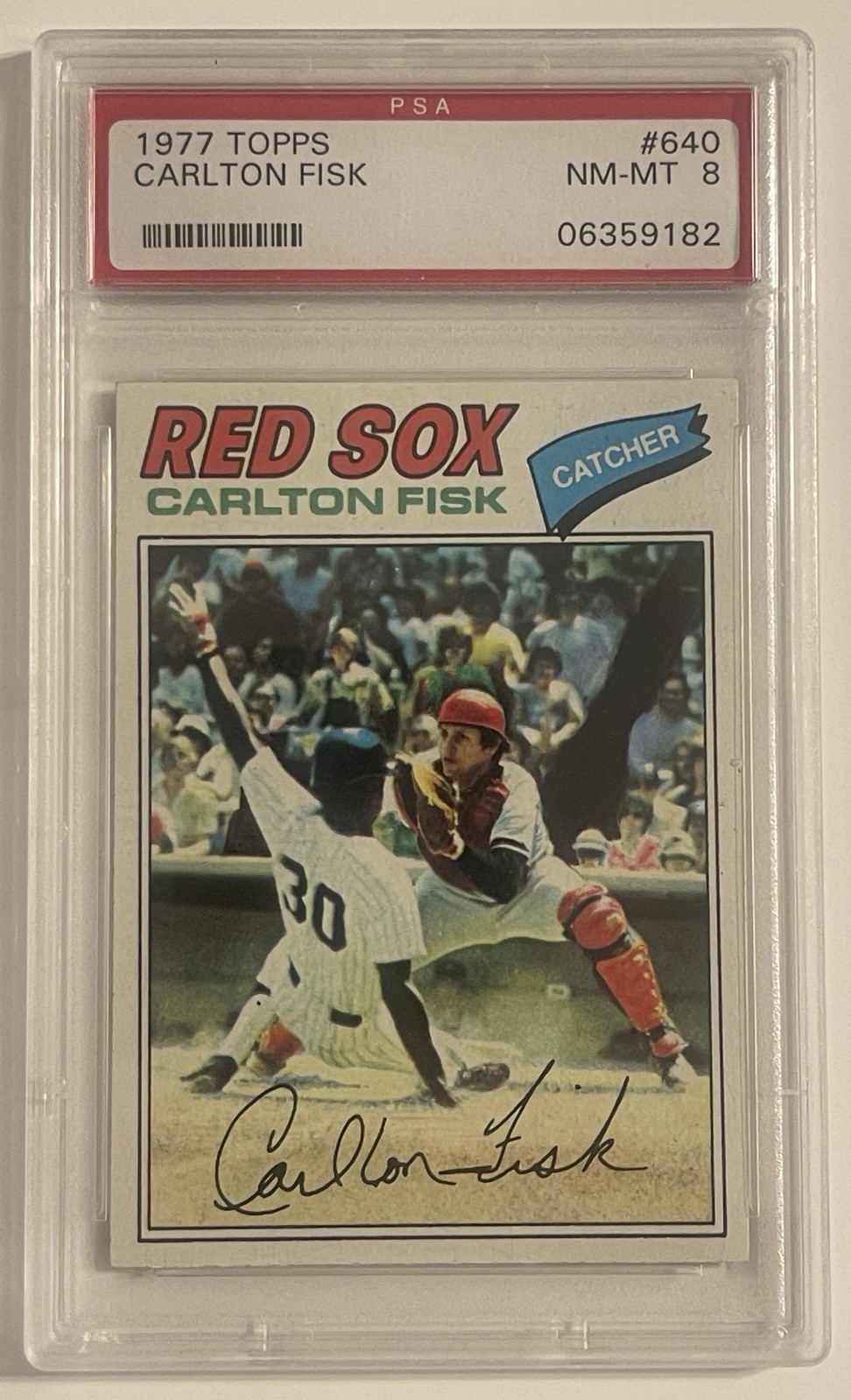 1977 Topps Carlton Fisk #640 , PSA 8 NM-MT HOF