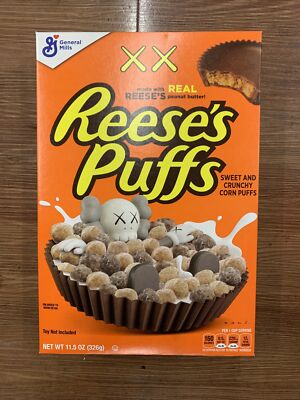 Kaws X Reese's Puffs Regular Size Cereal Box - XX Limited Edition