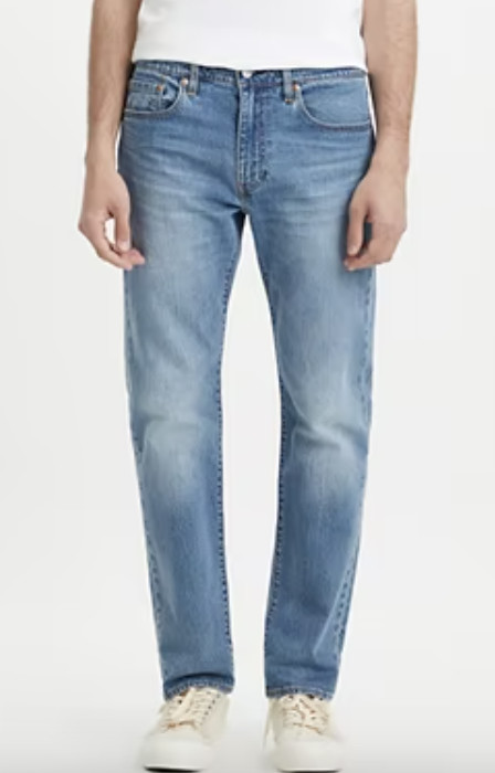 Pantalones de mezclilla Levi's 502 para hombre de ajuste cónico original en azul índigo lavado a piedra. S15
