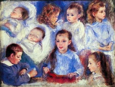 Images of children's character heads by Renoir Giclee Print Repro on Canvas