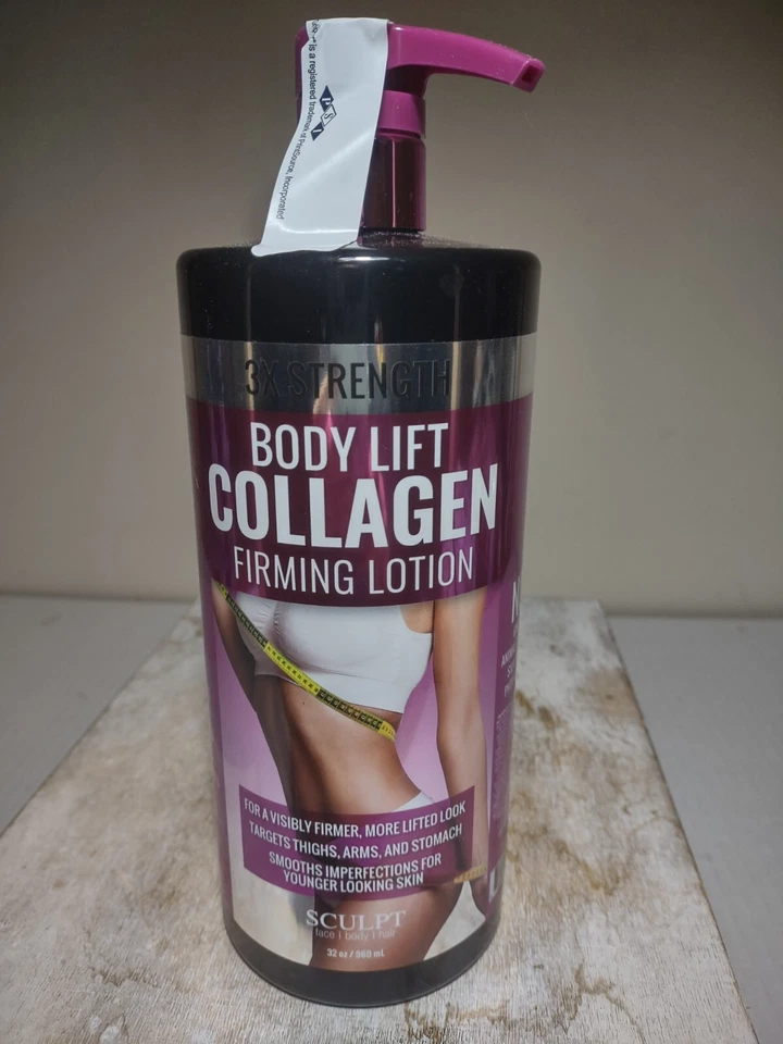 LOCIÓN REAFIRMANTE DE COLÁGENO 32 OZ ESCULPIDA ~ 3X FUERZA LEVANTAMIENTO CORPORAL Apriete la piel suave Foto 2 de 2