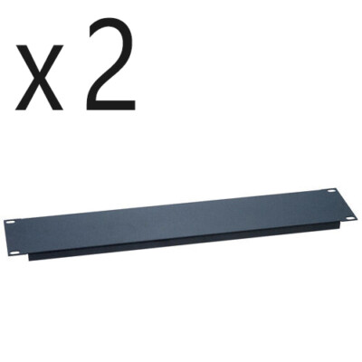 2 Pack Lot, One Space 1U 19'' Blank Network Rack Mount Server Panel Filler Spacer