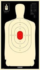 B34 Silhouette Targets - Reverse With Red Center Targets, Pack of 100