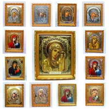 Ikone Gottesmutter Kazaner икона Богородица Казанская освящена 20,5x17,5x1,7 cm