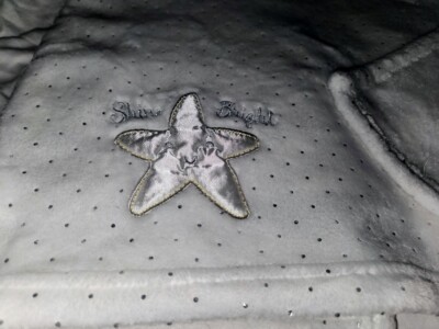 Mini B White Shine Bright Star Silver Sparkle Dot Baby Blanket Soft Plush