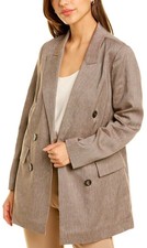 £550 Stunning Peserico Linen Blazer, Double Breasted Jacket, Size 10 Us, 14 Uk