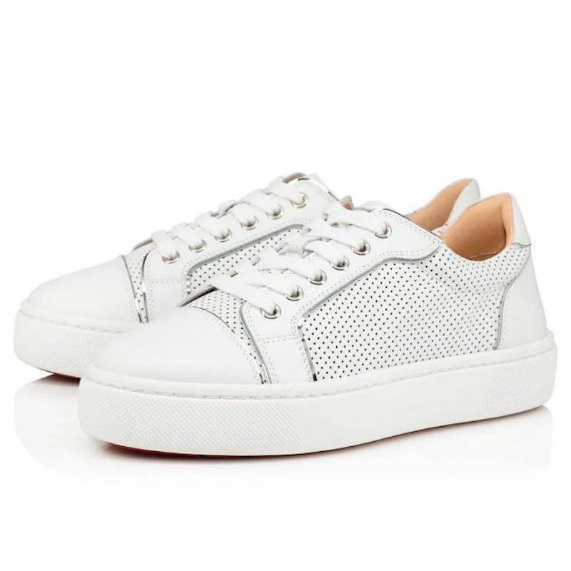 Christian Louboutin Vieirissima Perforated White Leather Sneakers