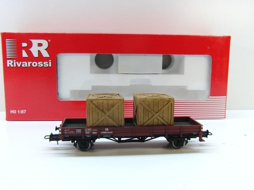 Rivarossi H0 HR6141 Flachwagen mit 2 Holzkisten, DB, DC, NEM, NEU in OVP #34092 | Zustand: Gebraucht
