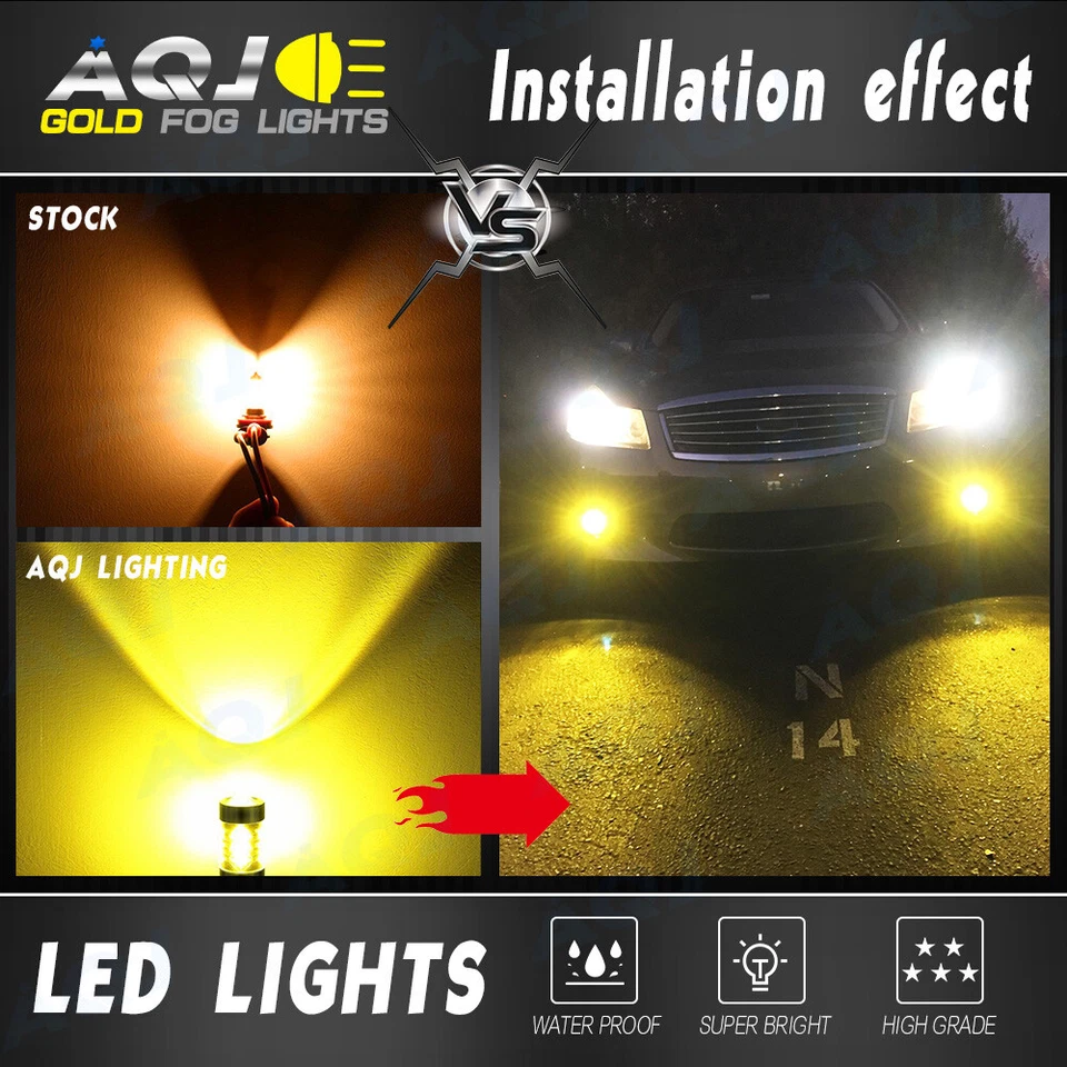 For Honda Pilot 2006-2018 - 2pc H11 3000K YELLOW LED Fog Driving Light Bulbs Kit Foto 3 de 4