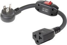Angled Four-In-One Heavy Duty On/Off Switch Extension Cord 12-AWG 15A Household