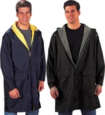 Waterproof Reversible Rain Parka Longer Coat 3/4 Length