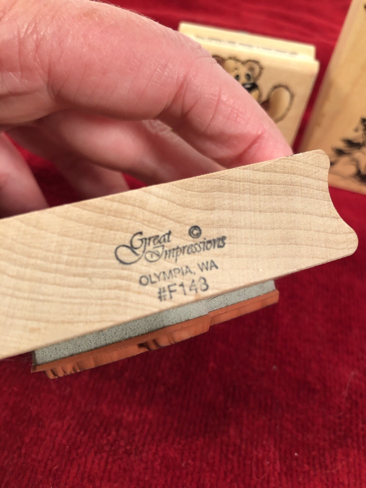 vintage Christmas wooden rubber stamps lot 4 eBay