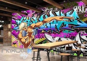 3d Graffiti Letters Gym Wall Murals Wallpaper Wall Art Decals Decor Ebay