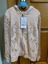Image of Monsoon Girls Sequin Hoodie Light Pink Aged 9-10 Years Hooded BRAND NEW Sparkle