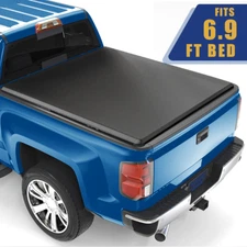 6.9FT Soft Roll-Up Tonneau Cover Bed For 2020-2025 Silverado Sierra 2500 3500