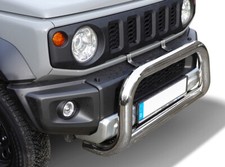 HSP Bullbar + skid plate Frontbügel passend für Suzuki Jimny 18- 76mm chromglanz