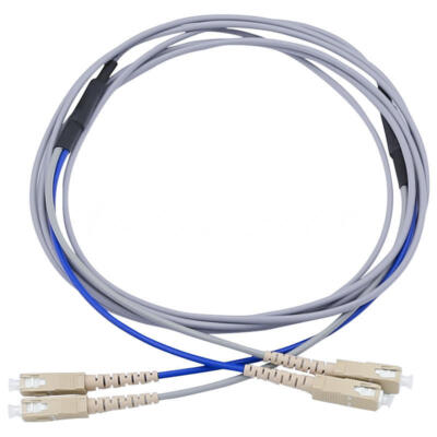 100M Armored MM SC UPC - SC UPC Duplex Fiber Optic Cable Patch Cord NEW