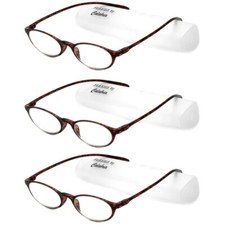 Calabria 719 Flexie Oval Reading Glasses 2.00 Tortoise 3pack Men/Women Bendab