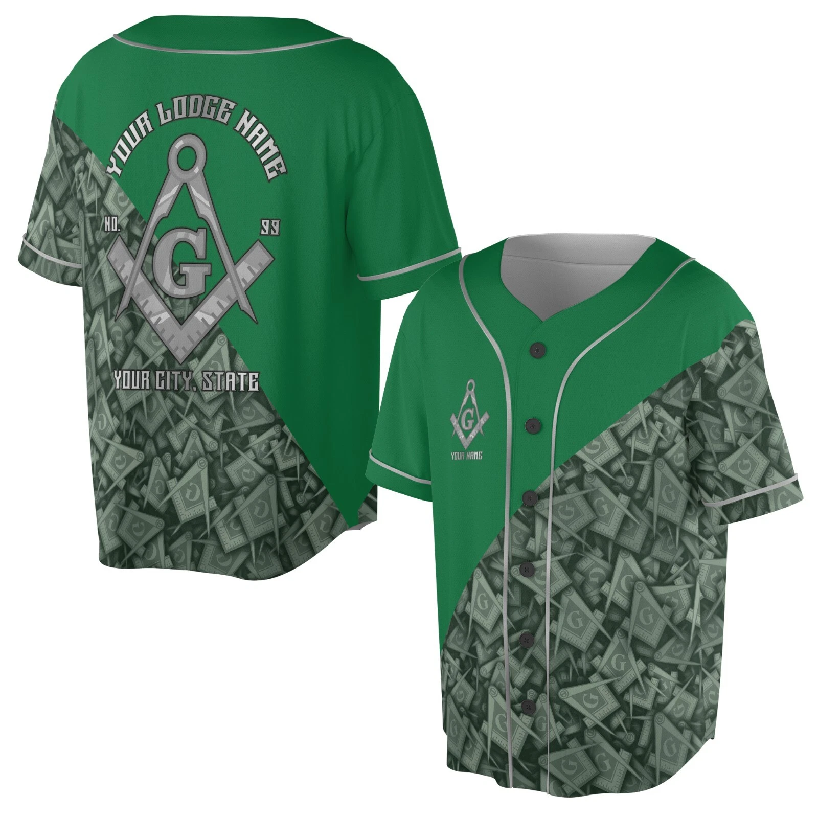 Customized Masonry Master Mason Multi-color Baseball Jersey