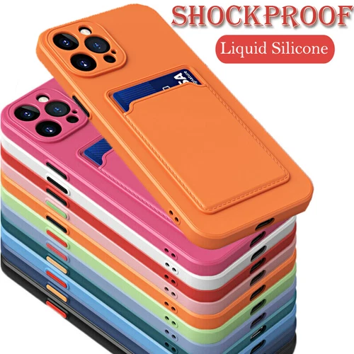 Case For iPhone 16 15 14 11 13 12 Pro Max 8 7 Shockproof Card Holder TPU Cover