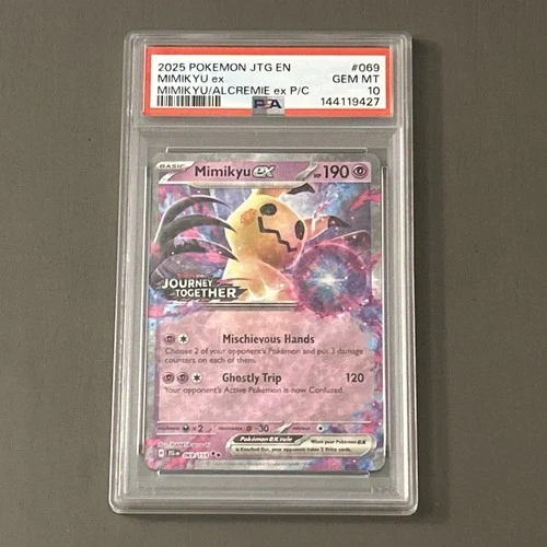 Pokemon TCG: Mimikyu ex & Alcremie ex (Journey Together Stamped) 069/159 PSA 10