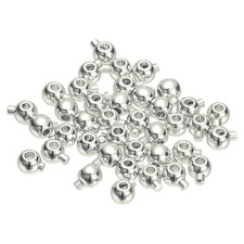 40 Pcs Round Crimp Beads, 3.2mm Copper Spacer Beads, White