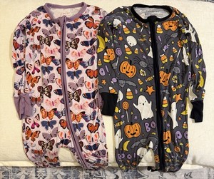 Little Sleepies 18-24 Months Lot Sleepers Butterfly Halloween Pajamas Bamboo